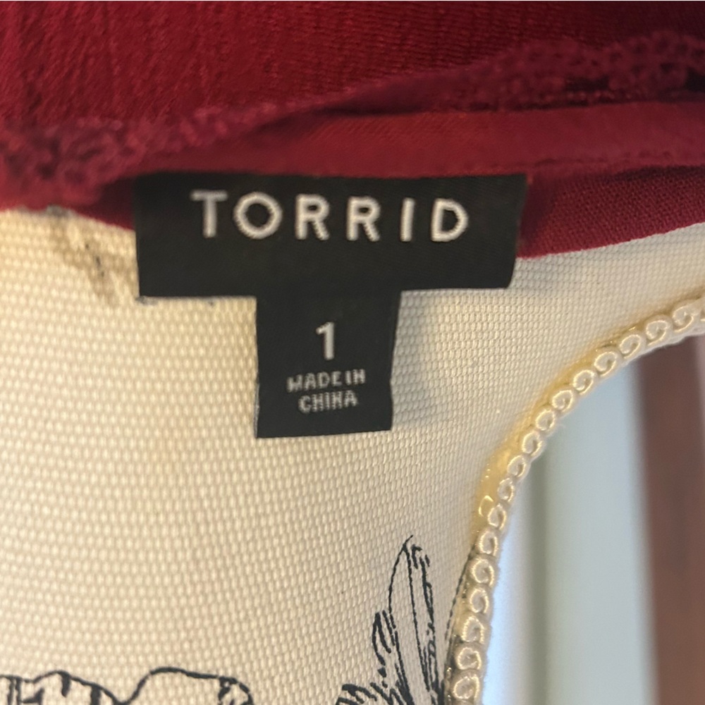 Torrid Washable Crinkle Gauze Crochet Yoke Blouson Sleeve Top - Picture 7 of 7